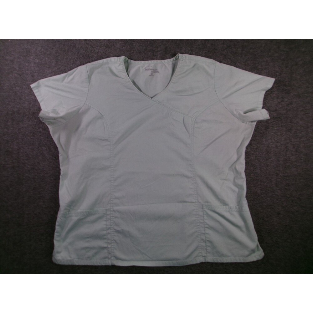 Butter Soft Scrub Top 3X Green V Neck Durable Solid Nursing Medical Uniform